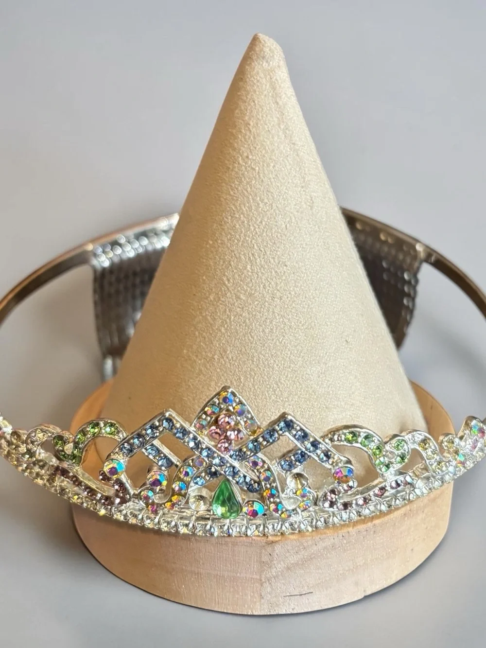 Gold Tone Multicolored Rhinestone Tiara